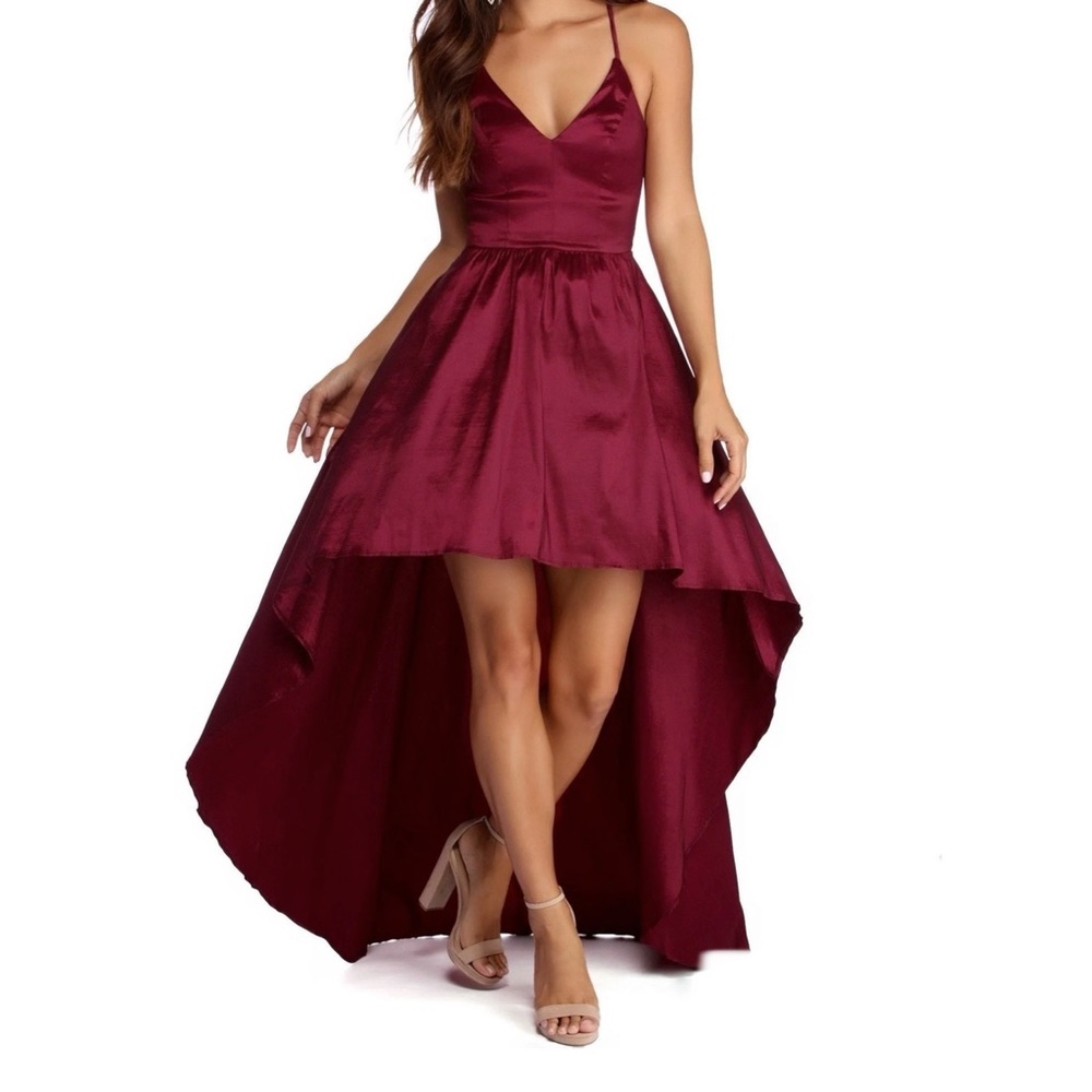 Burgundy red High low dress size small
